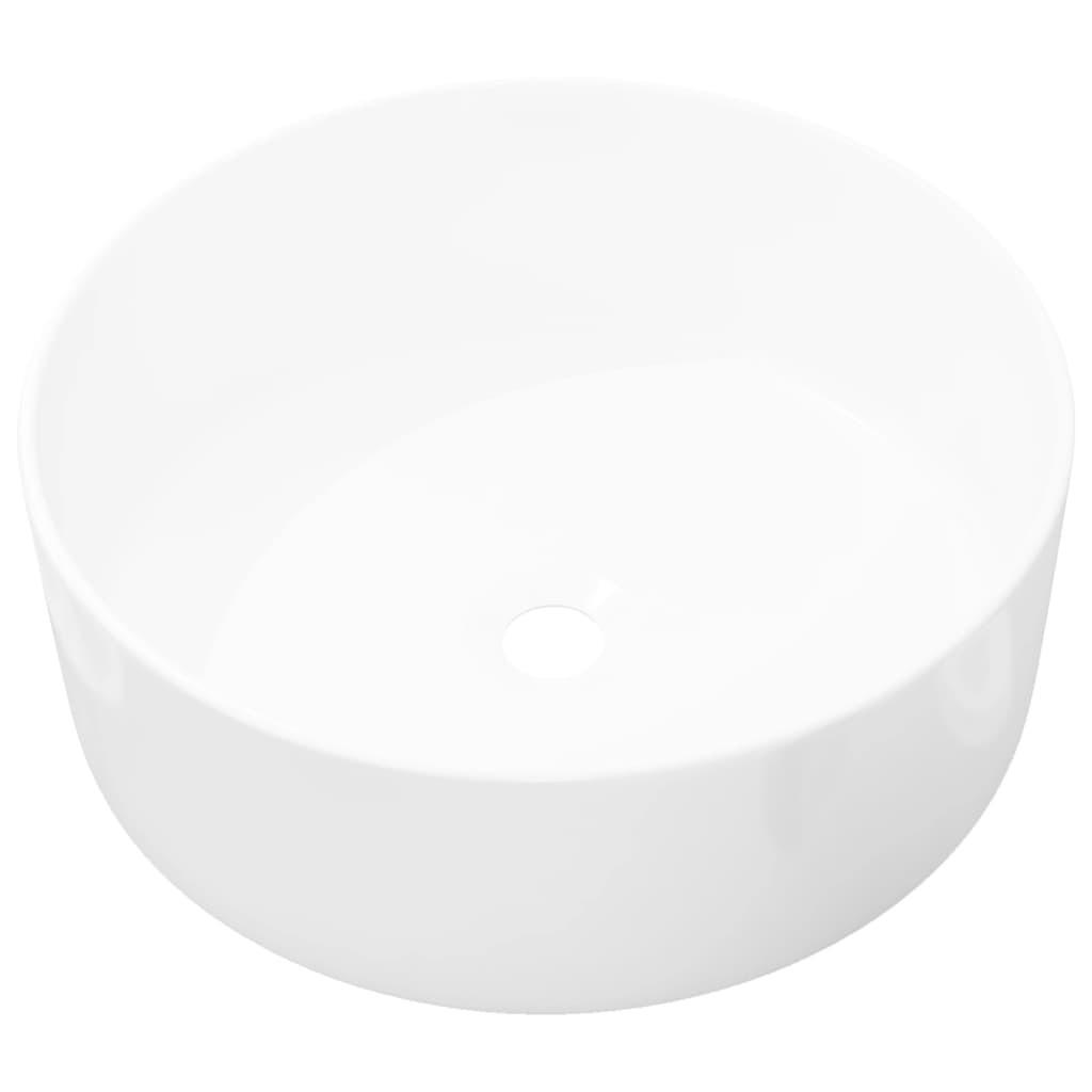 WASCHBECKEN Rund Keramik Weiss 40/15 Cm - Weiß, Keramik (40/15/40cm) - vidaXL