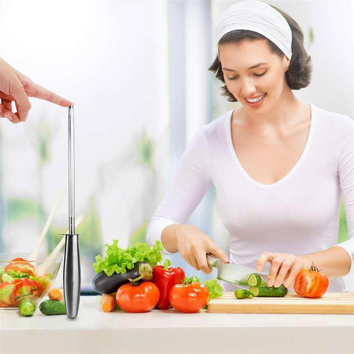 WETZSTAB - Silberfarben, Metall - Intirilife