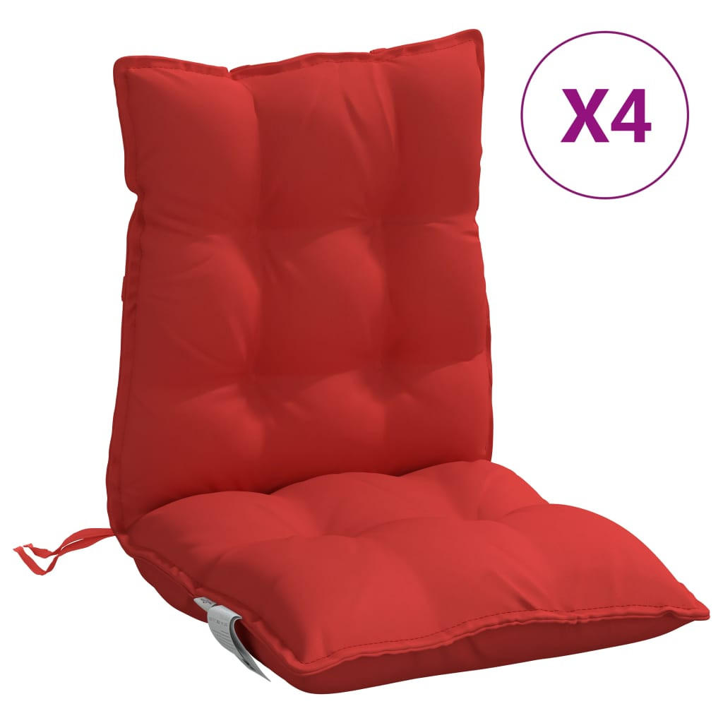 NIEDRIGLEHNER-AUFLAGEN 4 Stk. Rot Oxford-Gewebe - Rot, Textil (50/7/100cm) - vidaXL