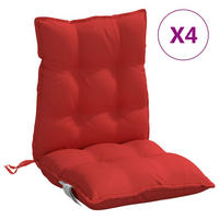 NIEDRIGLEHNER-AUFLAGEN 4 Stk. Rot Oxford-Gewebe - Rot, Textil (50/7/100cm) - vidaXL