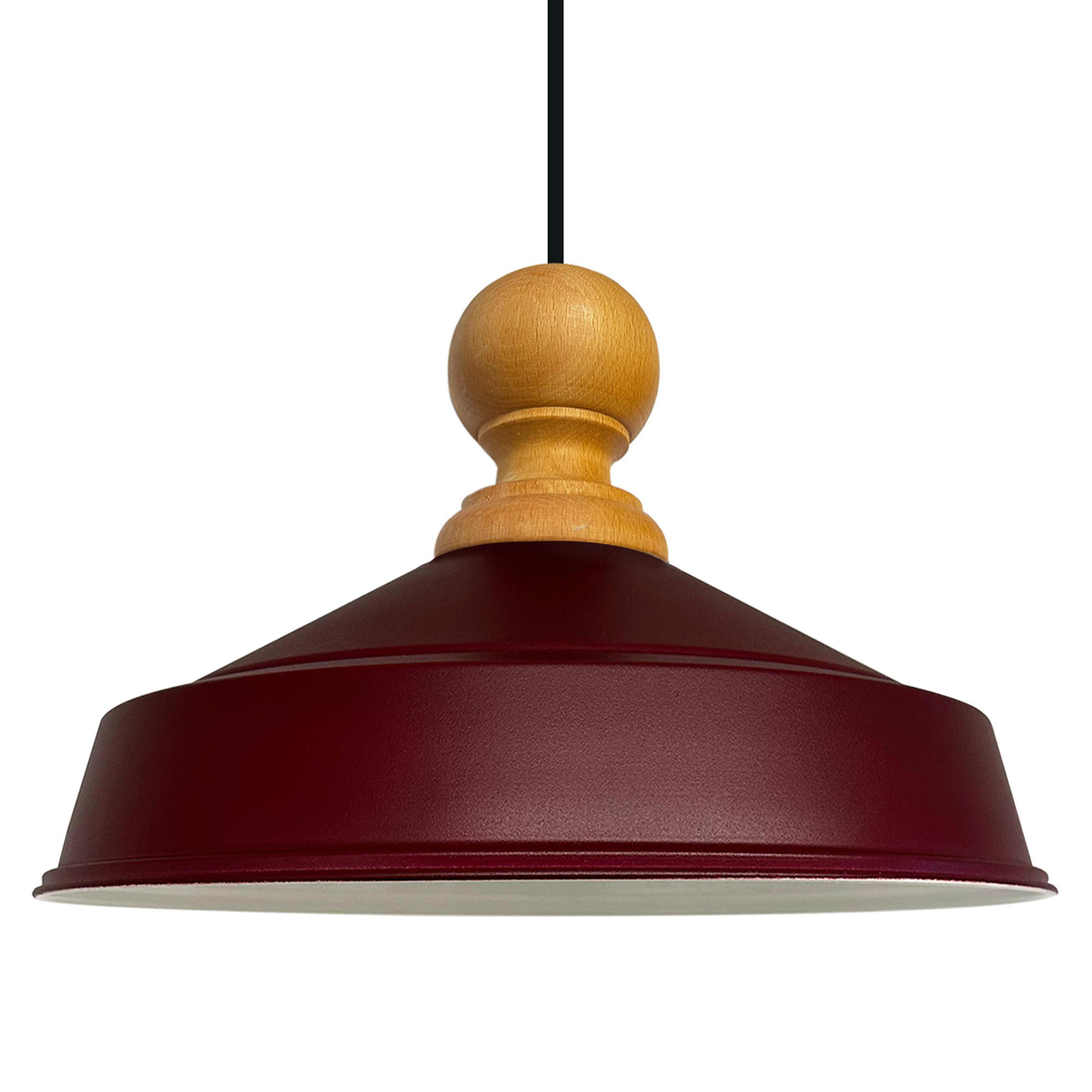 PENDELLEUCHTE Asletl 40/30 cm - Dunkelrot, Metall (40/30cm) - Bamyum