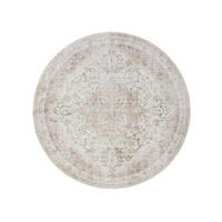 PRATELNÝ koberec George Růžová/Béžová ø 120 cm - růžová/béžová, plast/umělá hmota (120/120cm) - benuta