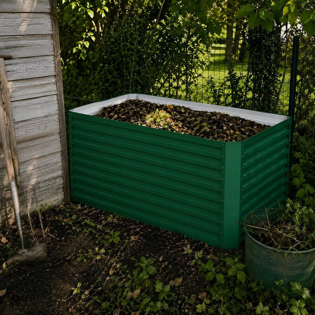 KOMPOSTER Garten, Grün, 120 x 60 cm - Grün, Metall (120/80/60cm) - Vicco