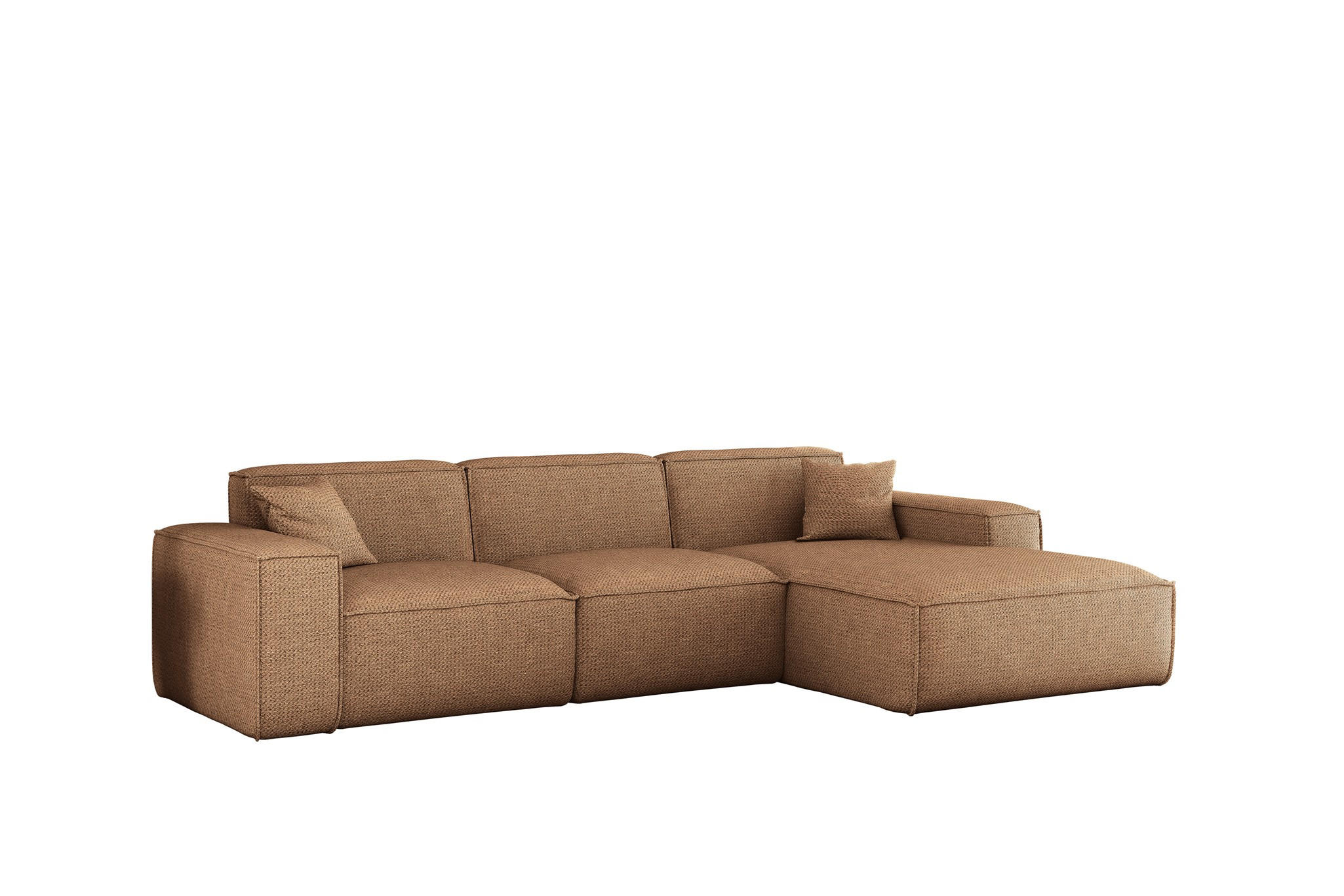 ECKSOFA Celes Premium In Artico - Rotbraun, Holzwerkstoff/Textil (266/165cm) - Fun Möbel