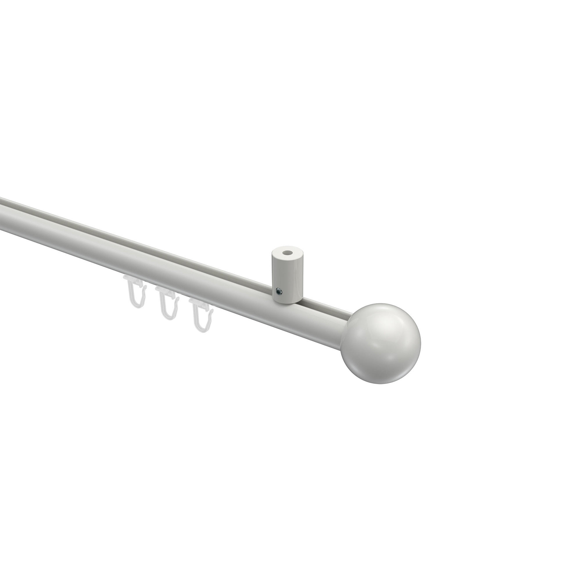 GARDINENSTANGE INNENLAUF Sonius Luino 200 cm, 1-läufig, 20 mm Ø Weiß - Weiß, Metall (200cm) - INTERDECO