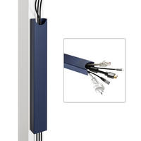 MAGNETISCHER Kabelkanal Schreibtisch Blau, 37x5x2,5cm - Blau, Metall (37/5/2.5cm) - Desktronic