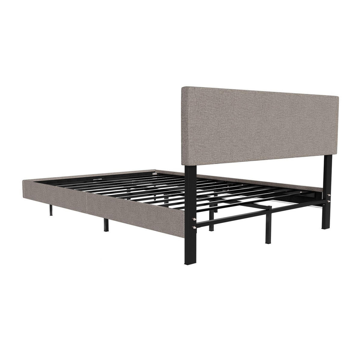 SCHWEBEBETT Lissabon Beige 140/200 cm Leinen mit Matratze - Beige, Textil (140/200cm) - Juskys