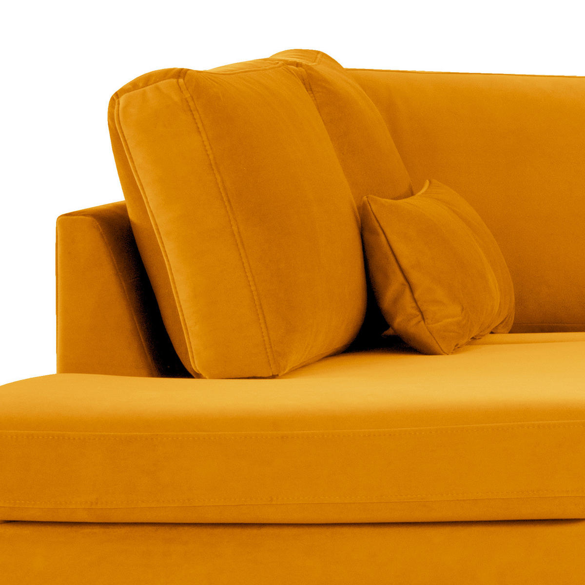 WOHNLANDSCHAFT mit Longchair - Eichefarben/Gelb, Eichenholz/Textil (371/81/219cm) - home24