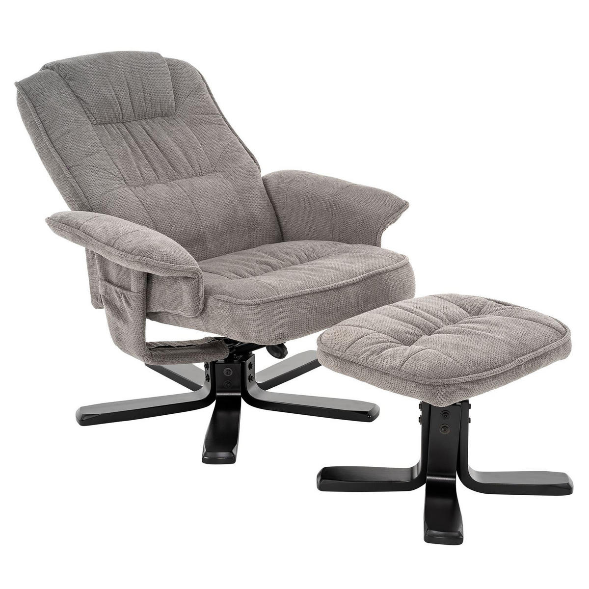 RELAXSESSEL CHARLY - Schwarz/Grau, Textil (76/87/61cm) - IDIMEX