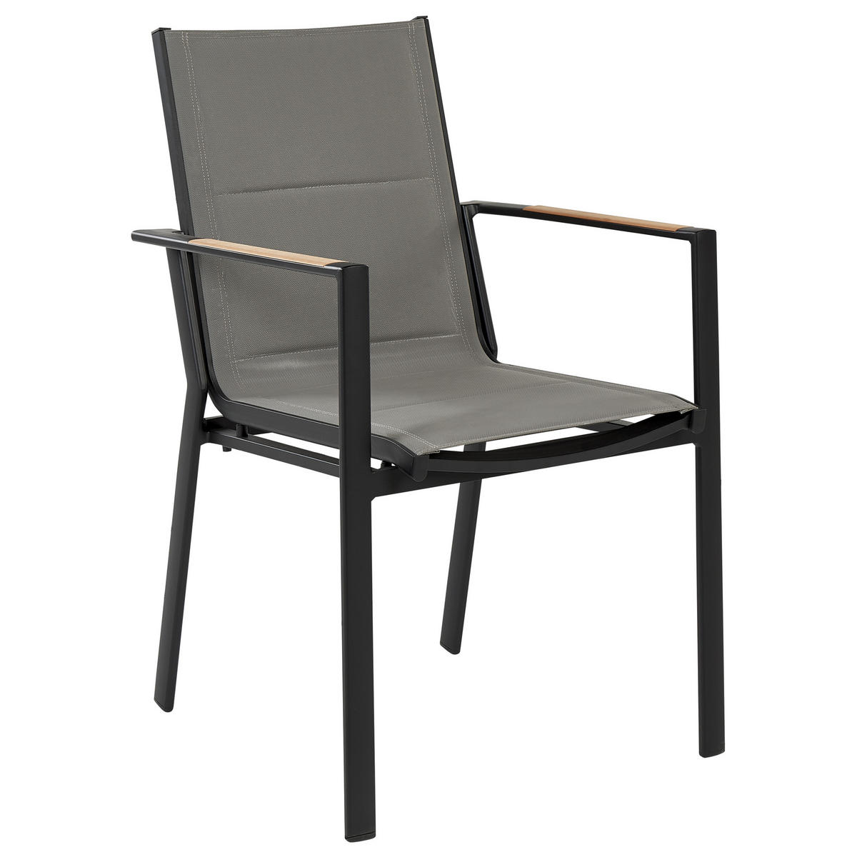 GARTENMÖBEL SET 4-Sitzer Aluminium schwarz/grau Olmetto/Busetto - Hellbraun/Schwarz, Metall - Beliani