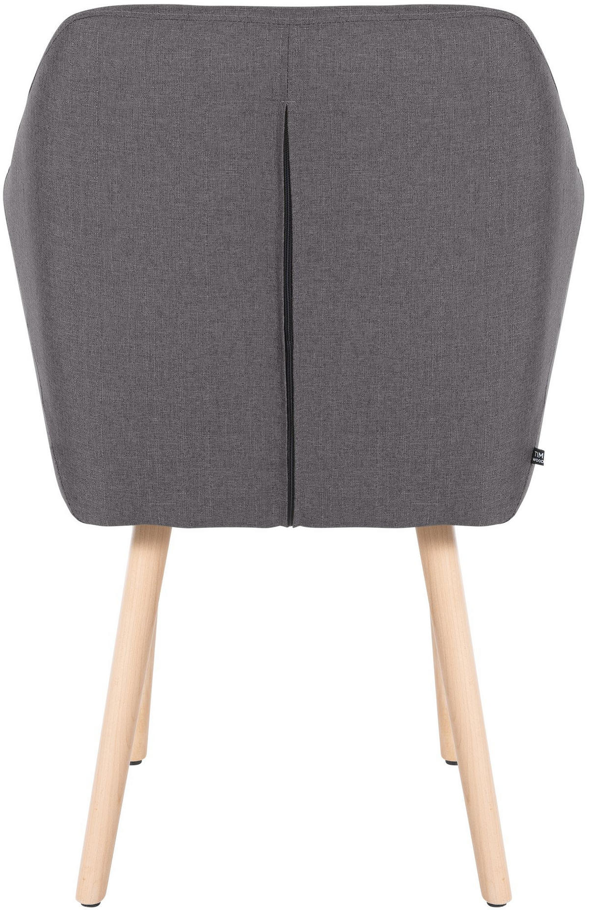 ARMLEHNENSTUHL Stoff dunkelgrau - Eukalyptusholzfarben/Dunkelgrau, Holz/Textil (61/88/57.5cm) - CLP