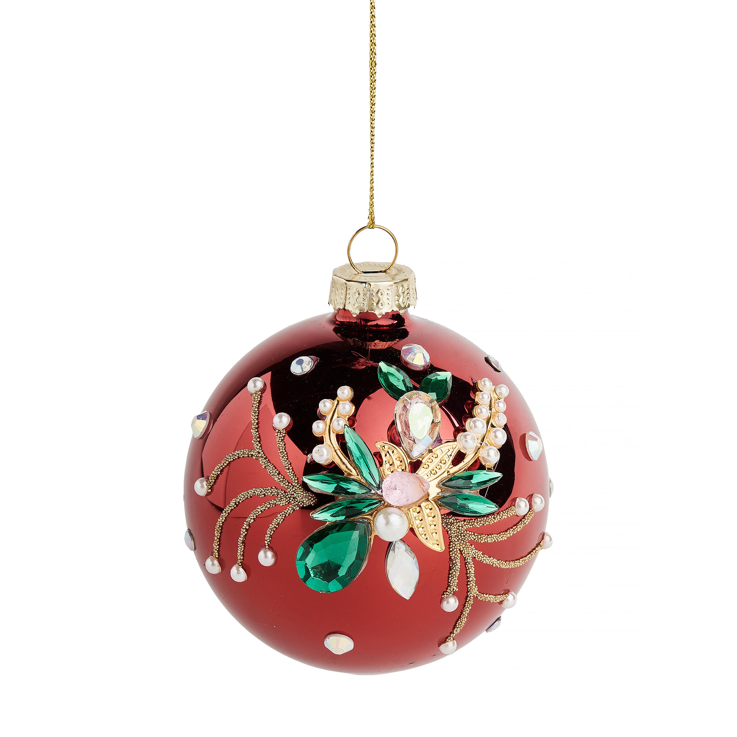 WEIHNACHTSKUGEL Glas CRISTINO, Ø80 mm, Rot, Christbaumkugeln, Weihnachtsdeko Xmas, Christmas Deko - Rot, Glas (8/8/8cm) - home&you