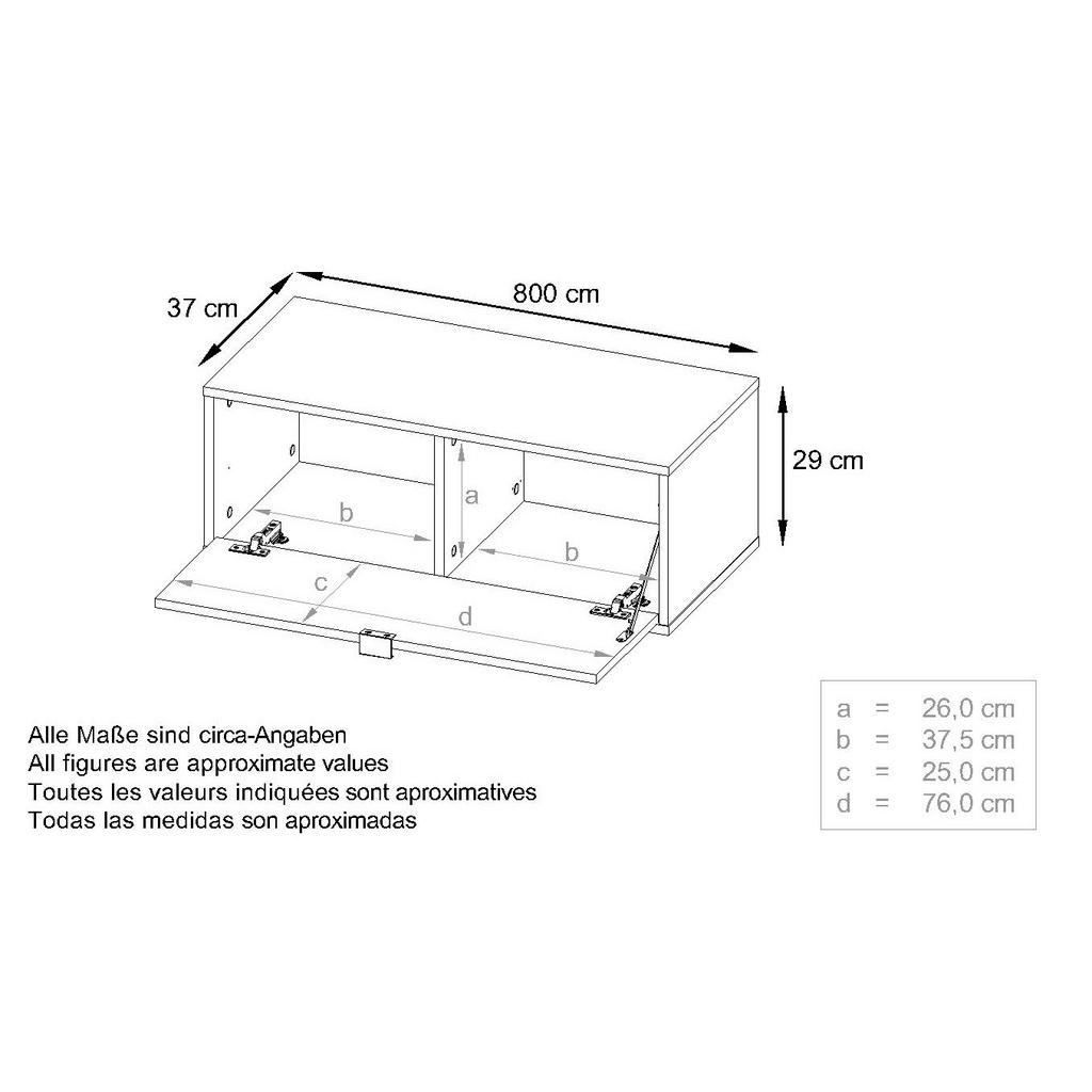Thumbnail - Vladon Lowboard, Graphit, Holzwerkstoff, 80x37x29 cm, Wohnzimmer, Wohnwände, Lowboards, Lowboards stehend