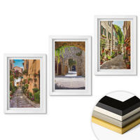 WANDBILDER 3er-Set - 20x30 cm Weißer Rahmen - Italienische Straßen, Blumen, Architektur - Weiß, Kunststoff (20/30cm) - ArtPrintCave