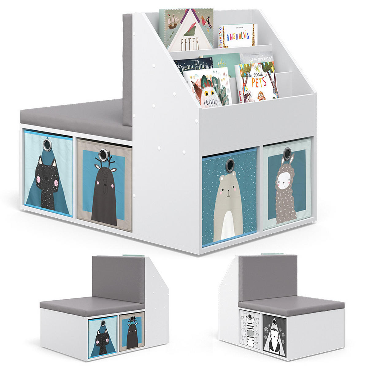 KINDERREGAL Onix Weiß 97.1 x 78.4 cm - Weiß, Holzwerkstoff (97.1/78.4/66.8cm) - Vicco