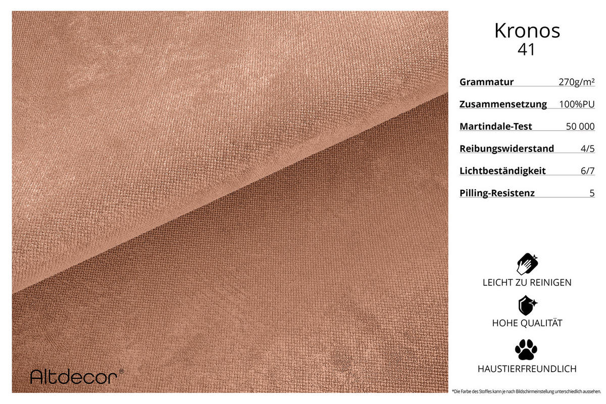 ECKSOFA Ottomane Links MARI-L1 - 243x171x79 cm Orange Velours - Schwarz/Orange, Holzwerkstoff/Kunststoff (243/171cm) - ALTDECOR