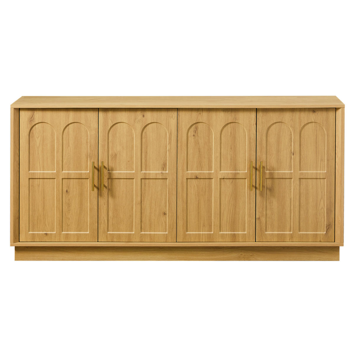 SIDEBOARD 169/40/80 cm in Natur mit geschwungenen Türen und verstellbaren Böden - Naturfarben, Holzwerkstoff (169/80/40cm) - Flora Grace