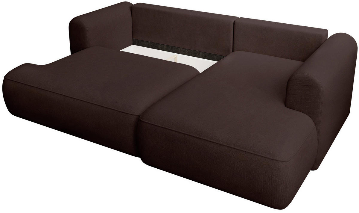 ECKSOFA Ovo Mini Braun rechts - Schwarz/Braun, Kunststoff/Textil (156/238cm) - Selsey
