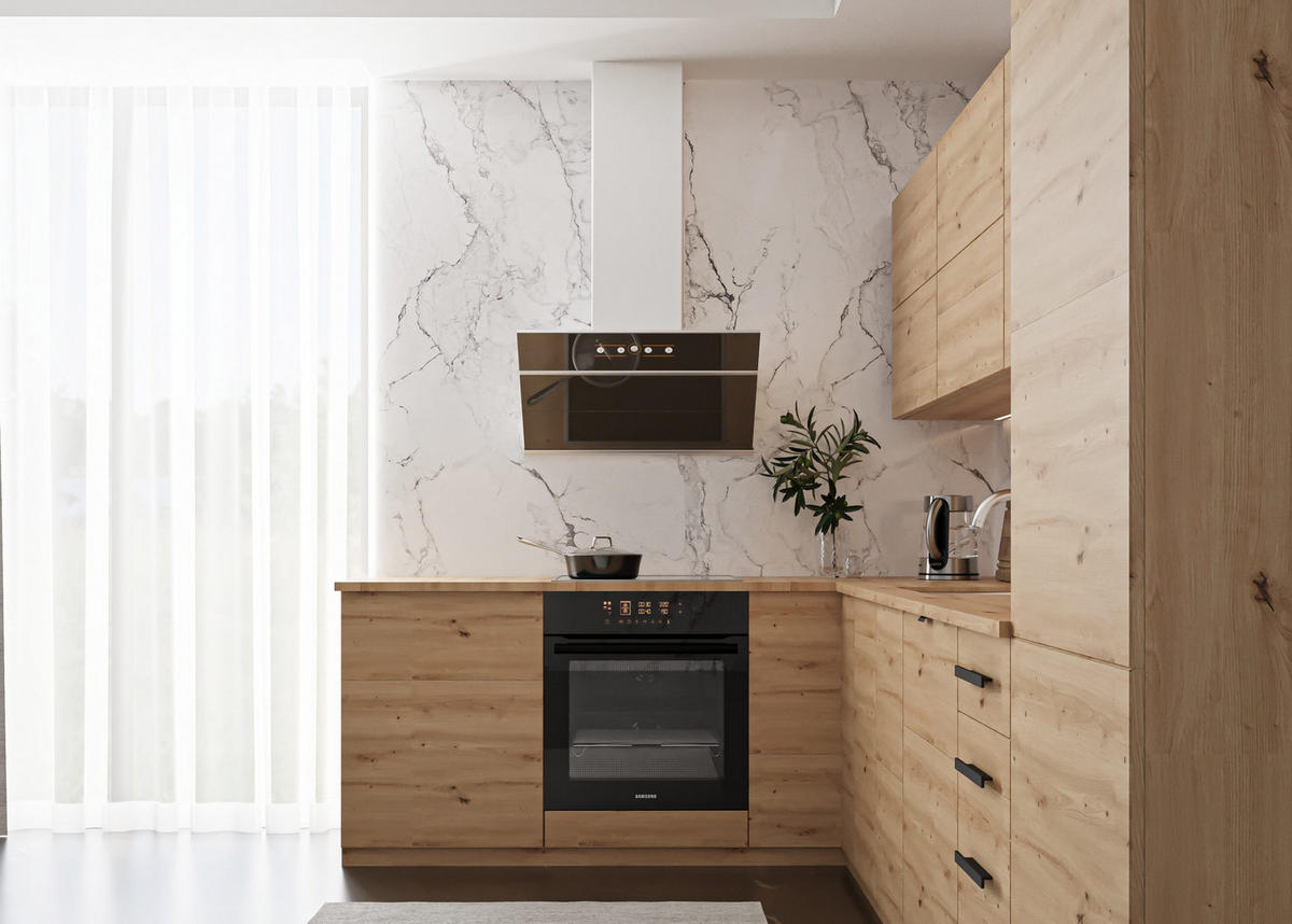 WINKELKÜCHE 330 x 210 cm Aspen K53-M330 - Eiche Artisan, Holz (330/212/210cm)