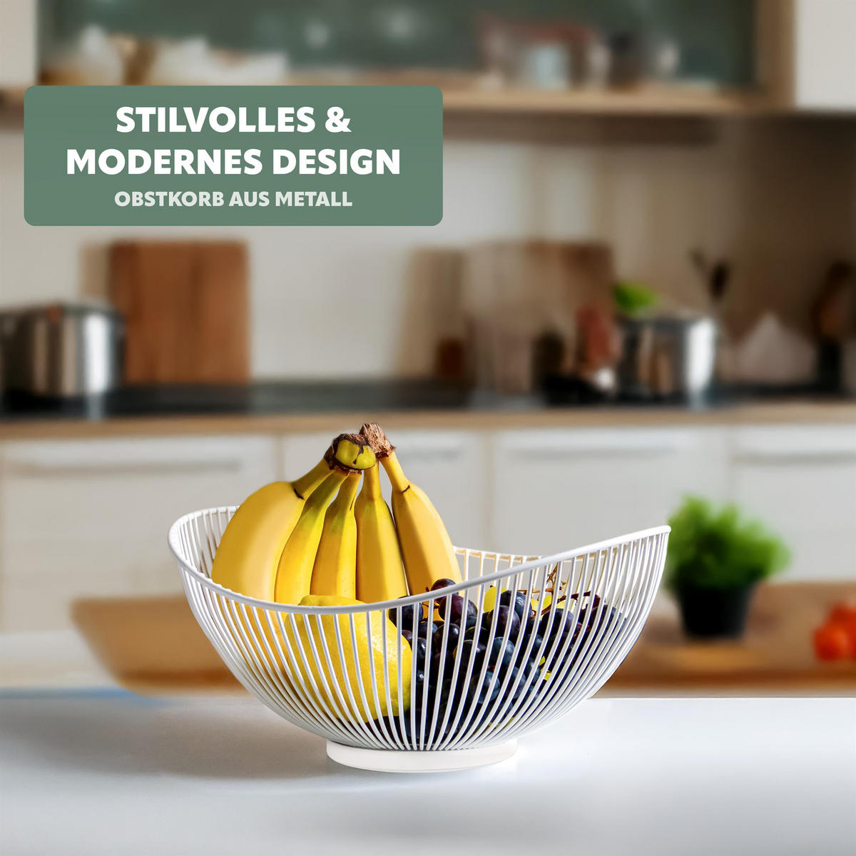 OBSTSCHALE, weiß, Metall - Weiß, Metall (13.5cm) - bremermann