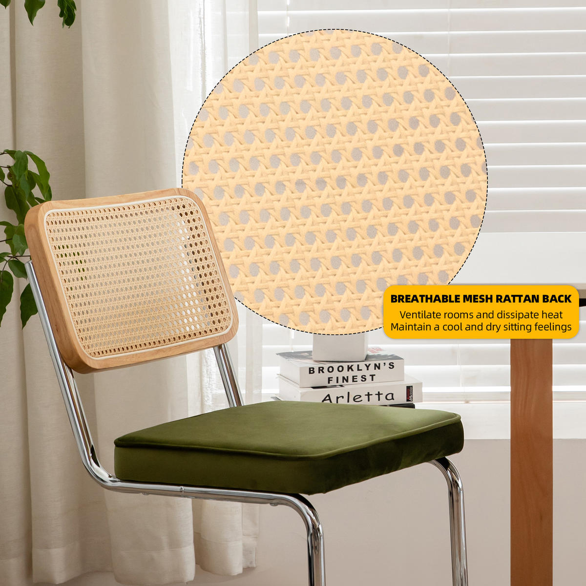 SCHWINGSTUHL DE-36902 2er-Set mit Rattan-Rückenlehne Grün - Grün, Metall (46.4/84.6/53cm) - ComfortXL