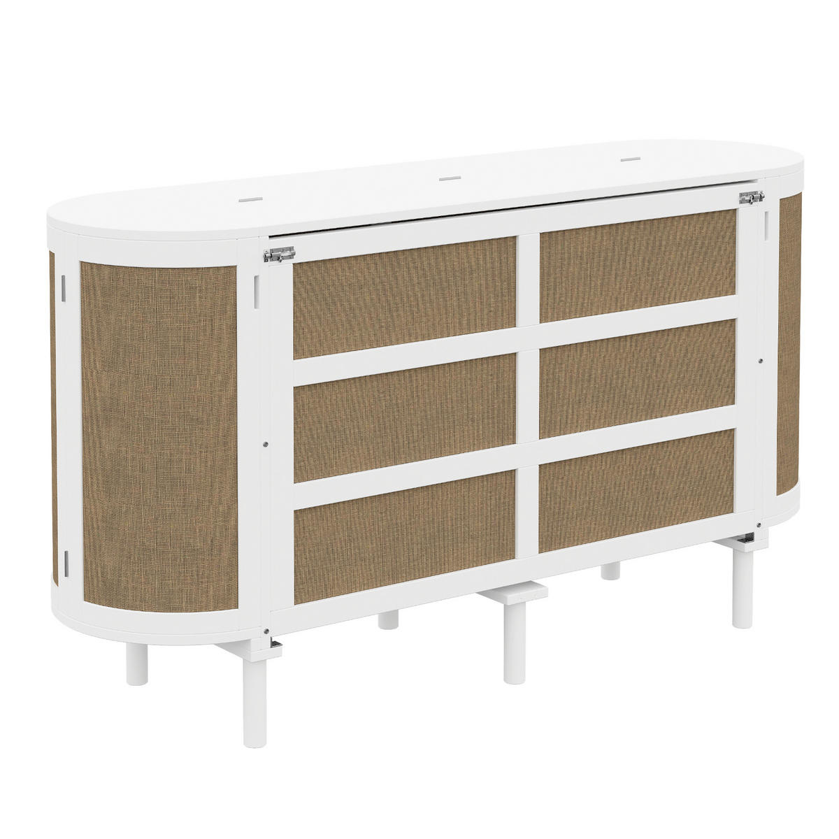 SCHRANKBETT 140/200 cm DE-01560, in Weiß, mit Lattenrost und Staufächern - Weiß, Holz (140/200cm) - ComfortXL