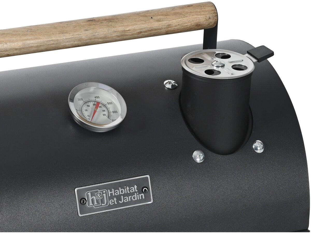 HOLZKOHLENGRILL captain Schwarz - Schwarz, Metall (27/43/42cm) - Habitat Garten