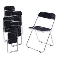 KLAPPSTUHL-SET Pornainen 6 TLG. - Schwarz, Kunststoff/Metall (46/74/47cm) - [en.casa]