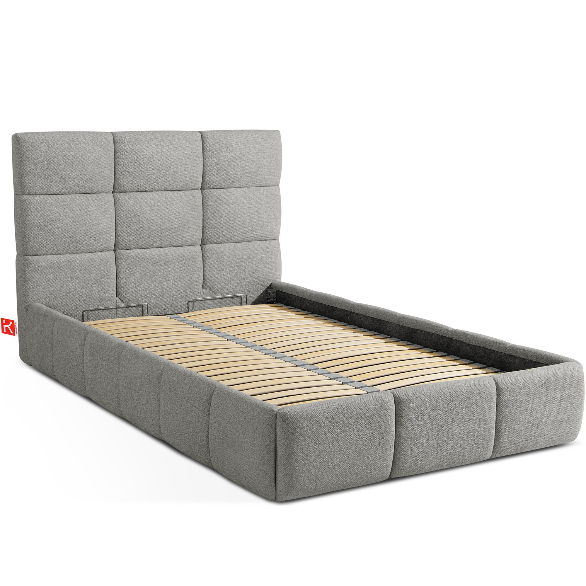 POLSTERBETT ALTOS Einzelbett, Bouclé, grau - Grau, Holz/Holzwerkstoff (120/200cm) - KONSIMO®