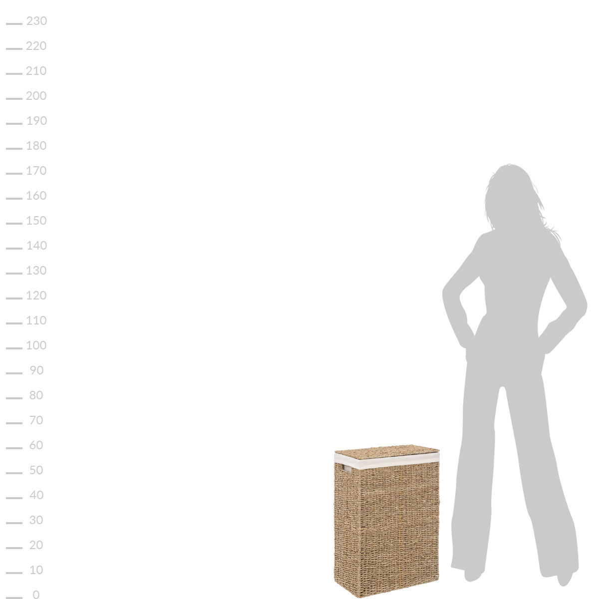 WÄSCHESAMMLER aus Seegras 45 l 38/22/55 cm - Beige, Naturmaterialien (22/55/38cm) - 5five Simply Smart