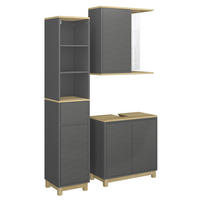 KOUPELNOVÝ NÁBYTEK Livia Antracit/dub - antracitová, kompozitní dřevo (60/60/30cm) - Vicco