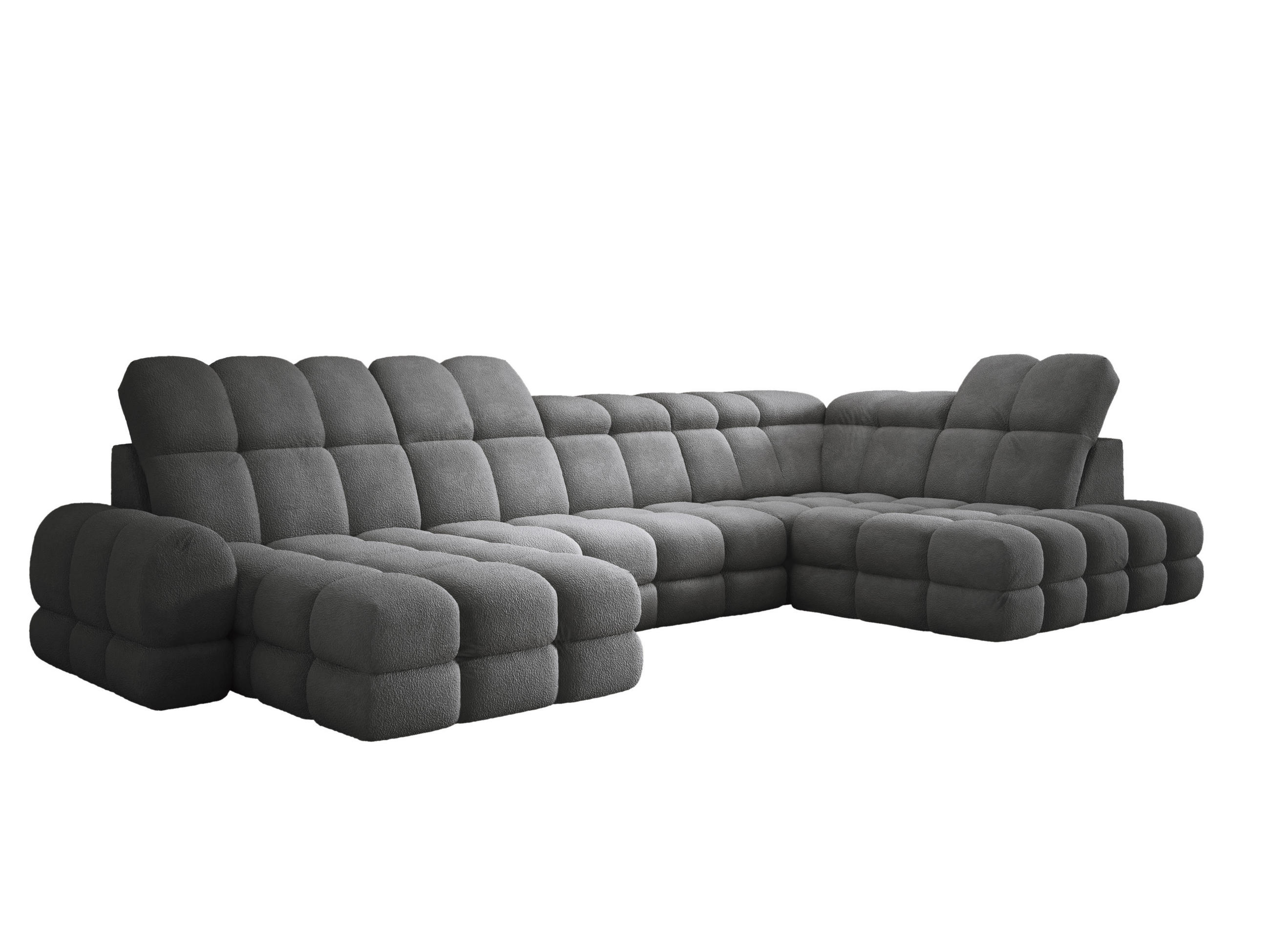 ECKSOFA TOLLO Anthology-stoff U-form 400x217x105 cm graphit - Edelstahlfarben, Holz/Textil (217/400cm) - DomoHome