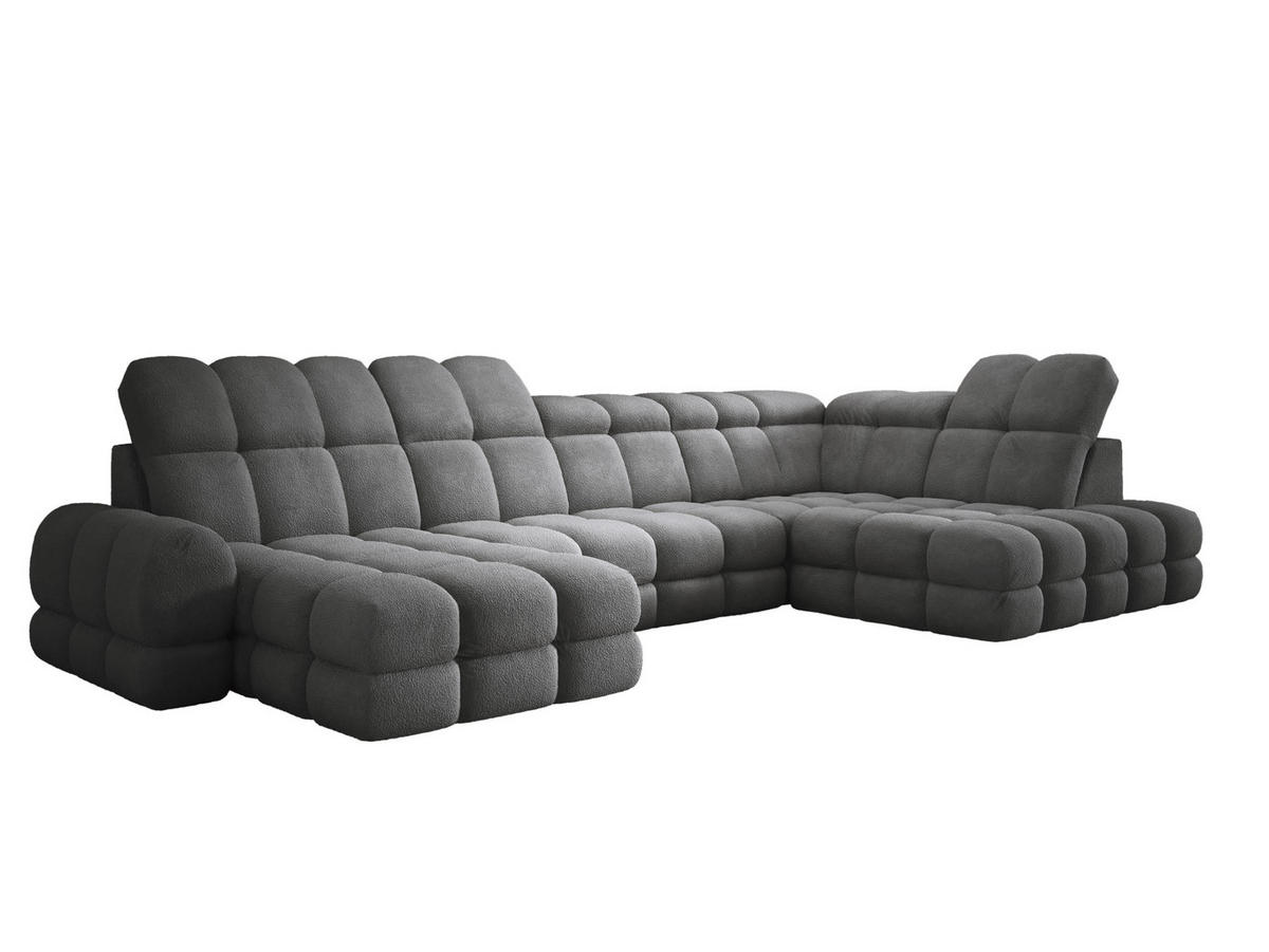 ECKSOFA TOLLO Anthology-stoff U-form 400x217x105 cm graphit - Edelstahlfarben, Holz/Textil (217/400cm) - DomoHome