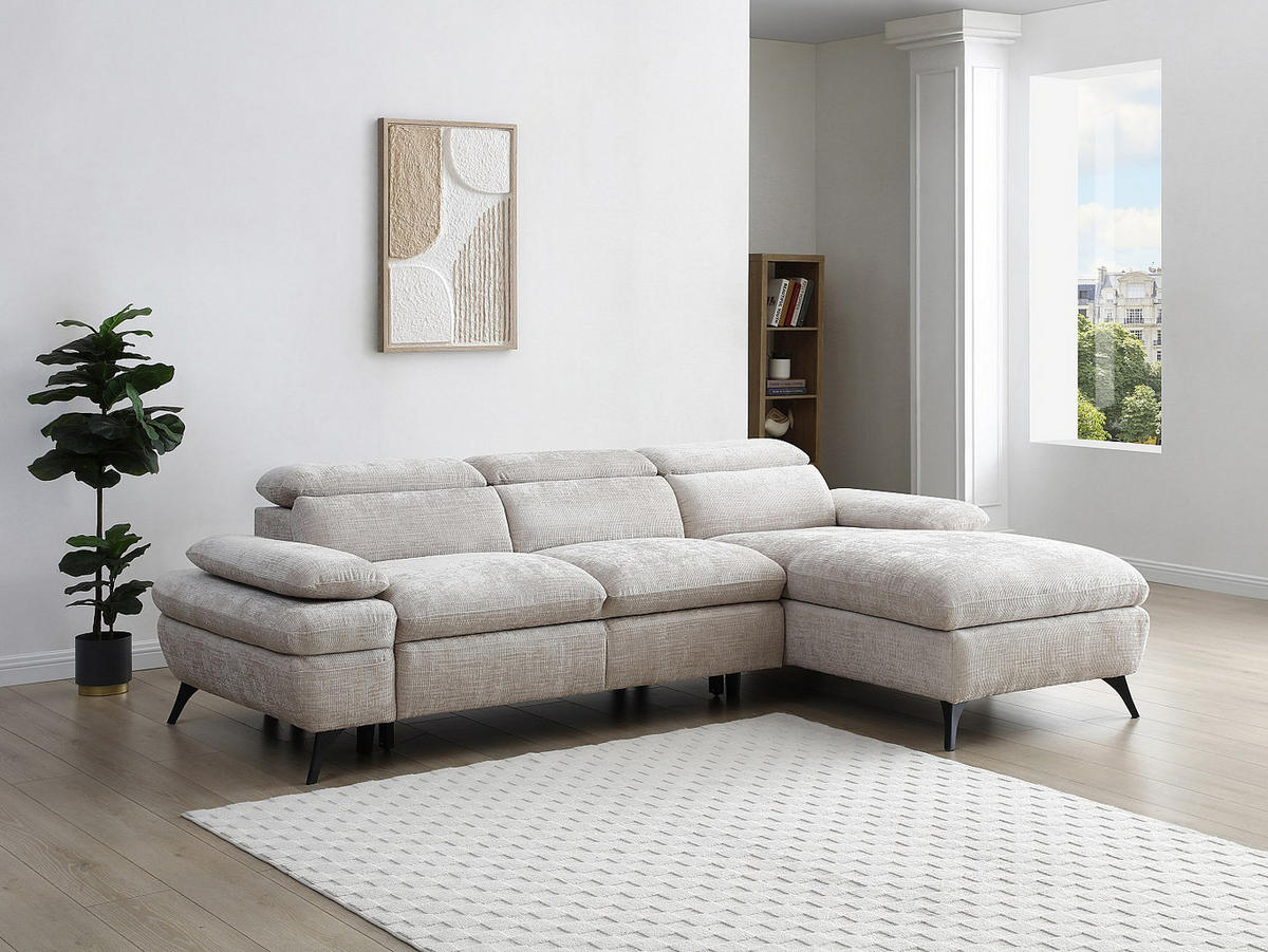 SCHLAFSOFA - 5 Personen - Stoff - Beige - - Beige, Textil (284/80/176cm) - Vente-Unique