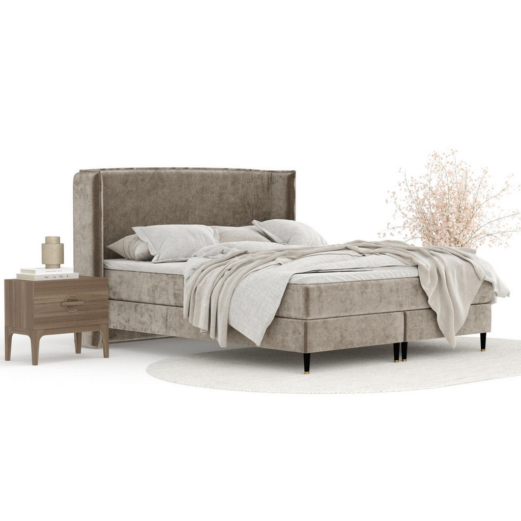 Thumbnail - Maison de Reve Kontinentalbett, Beige, Textil, Buche, Kiefer, H3, Höhe ca. 20 cm, 180x200 cm, Oeko-Tex® Standard 100, FS...