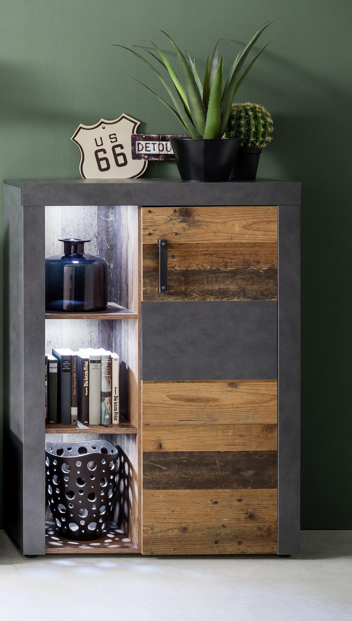 SIDEBOARD Old Wood Dekor - Grau, Holzwerkstoff (87/118/34cm) - ebuy24