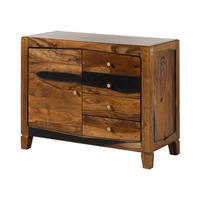KOMMODE Sheesham 100x45x80 dunkelbraun lackiert ANCONA #215 - Dunkelbraun, Holz (100/80/45cm) - Massivmoebel24