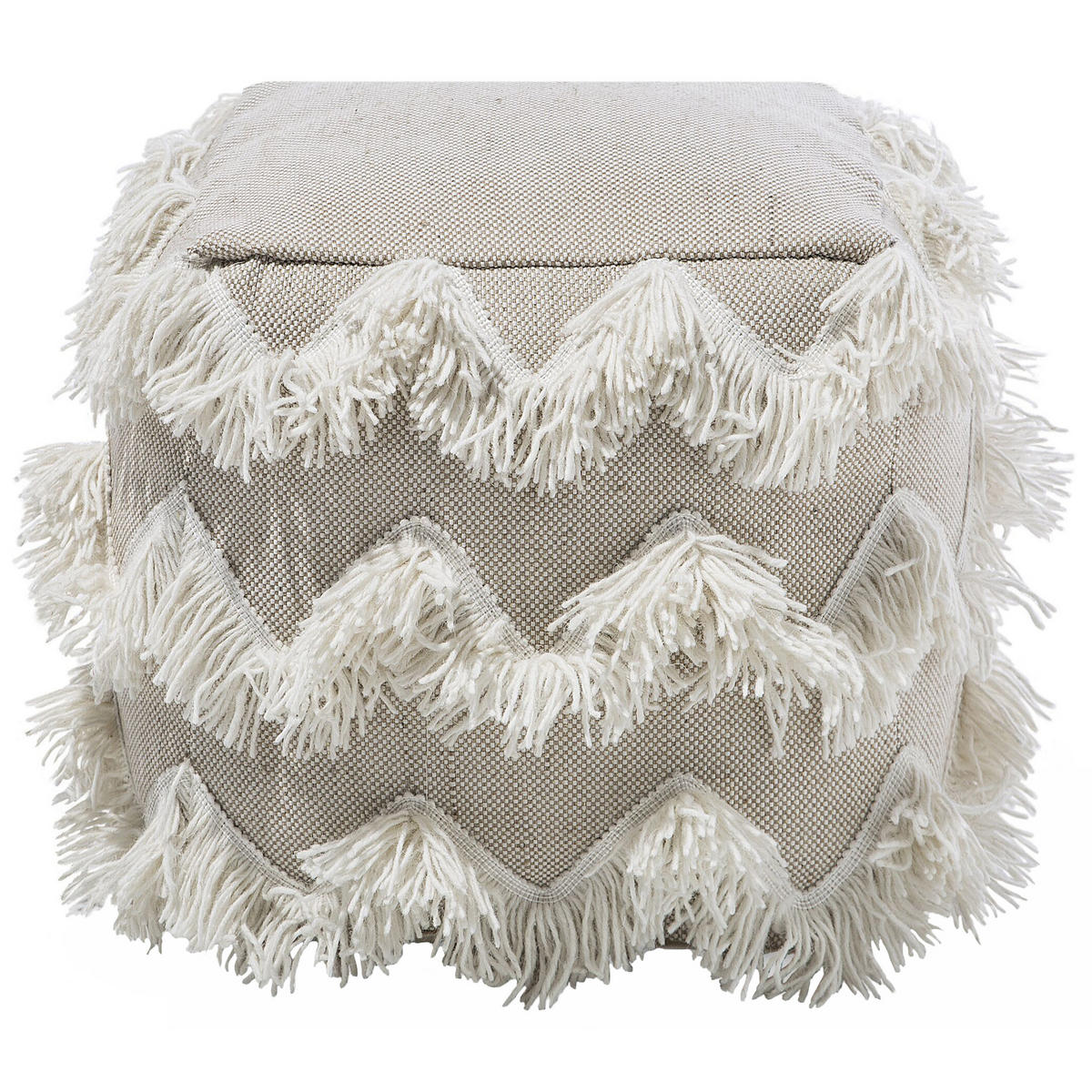 POUF Nashik 44/45/44 cm - Beige, Textil (45/44/44cm) - Beliani