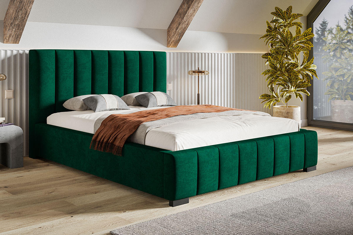 BETT Grün BEN 10 Gepolstert Mit Bettkasten 120x200 cm - Grün, Textil (120/200cm) - Sepro Meble