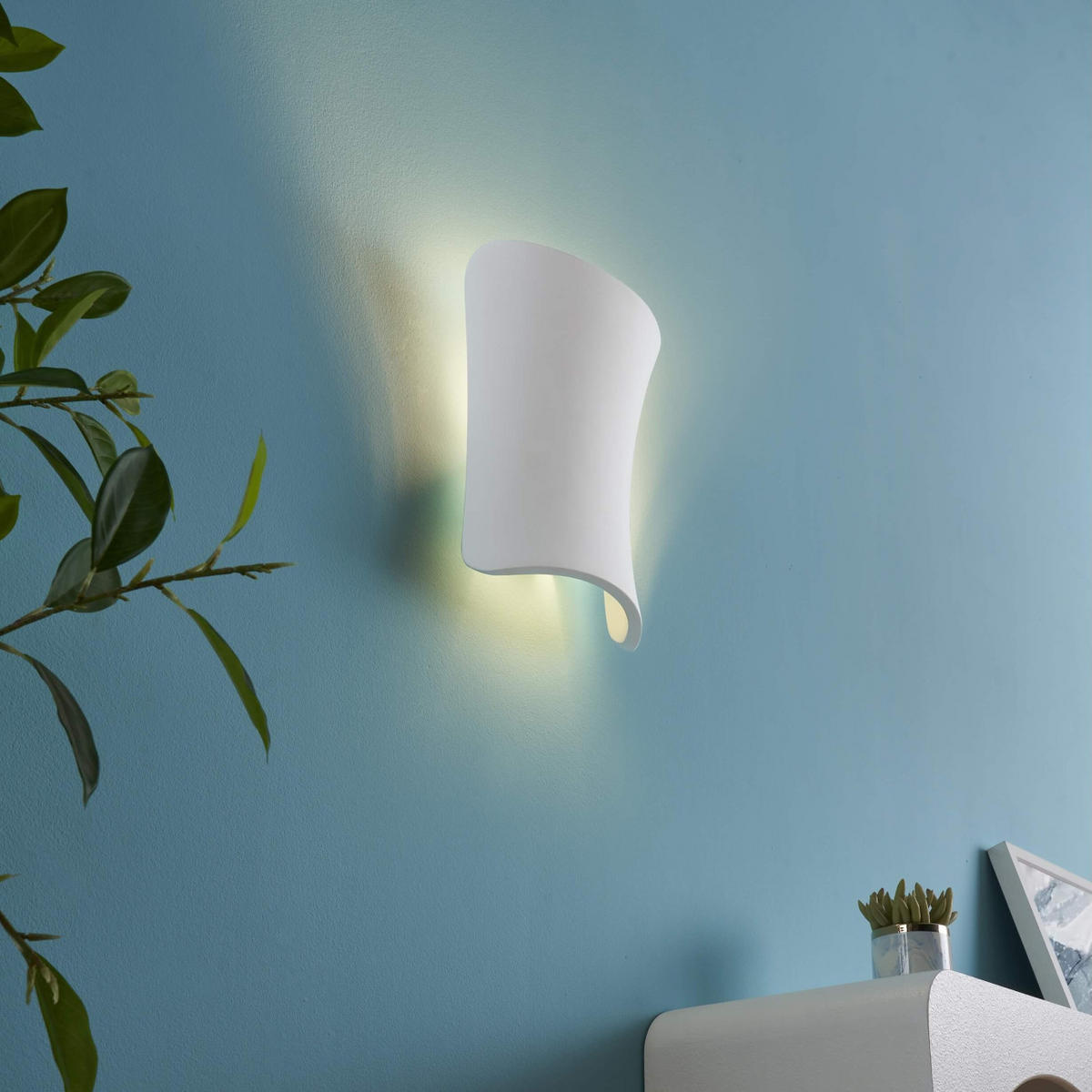 WANDLEUCHTE Zoriel, Weiß, 28.5cm - Weiß, Naturmaterialien (8/28.5/21.5cm) - KOSILUM