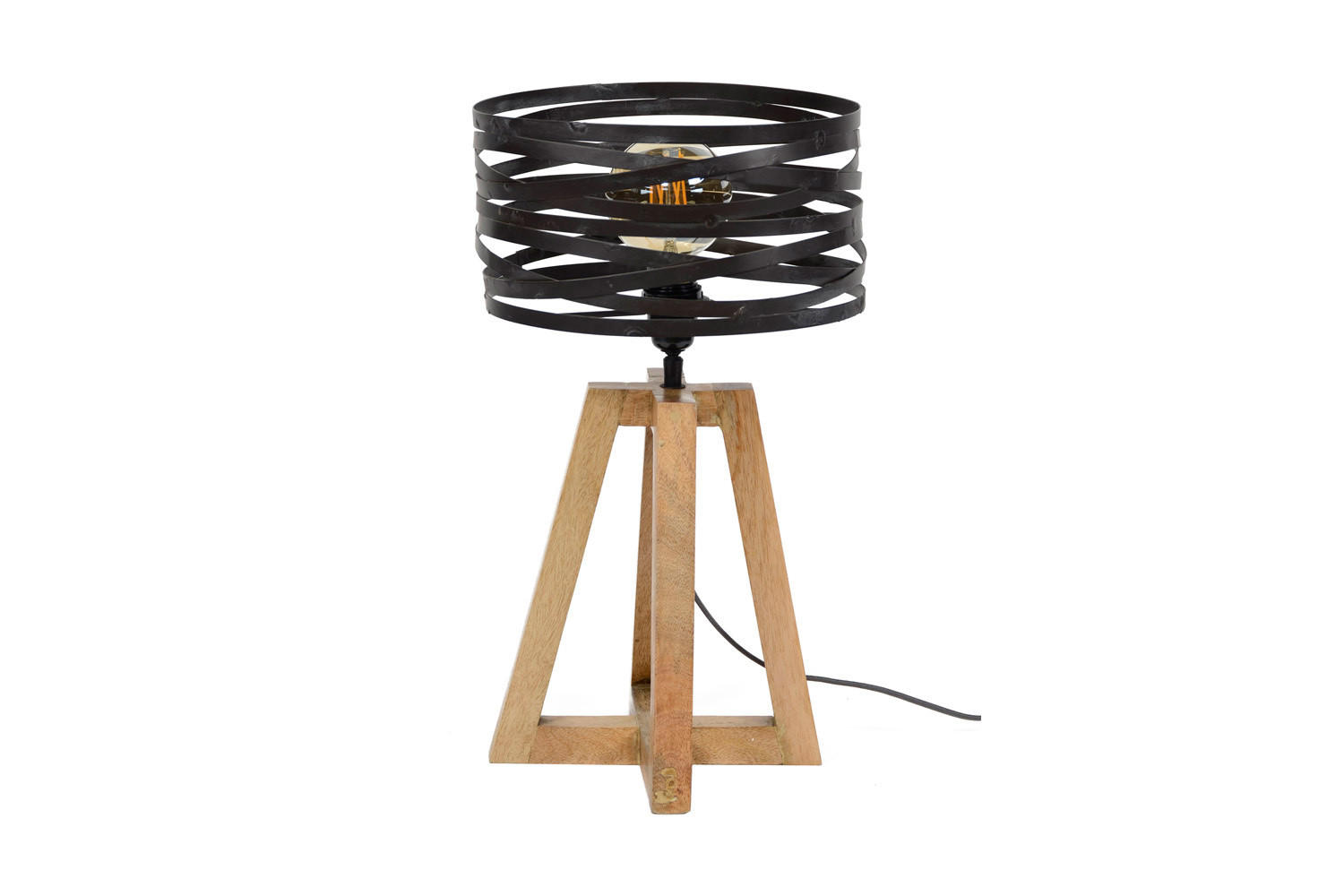 TISCHLAMPE DALIAN Schwarz Holz - Schwarz, Holz (29/29/50cm) - KAWOLA