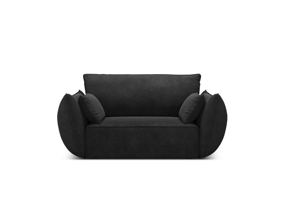 SESSEL Kaelle aus Chenille-Stoff schwarz - Schwarz, Textil (100/85/128cm) - Micadoni