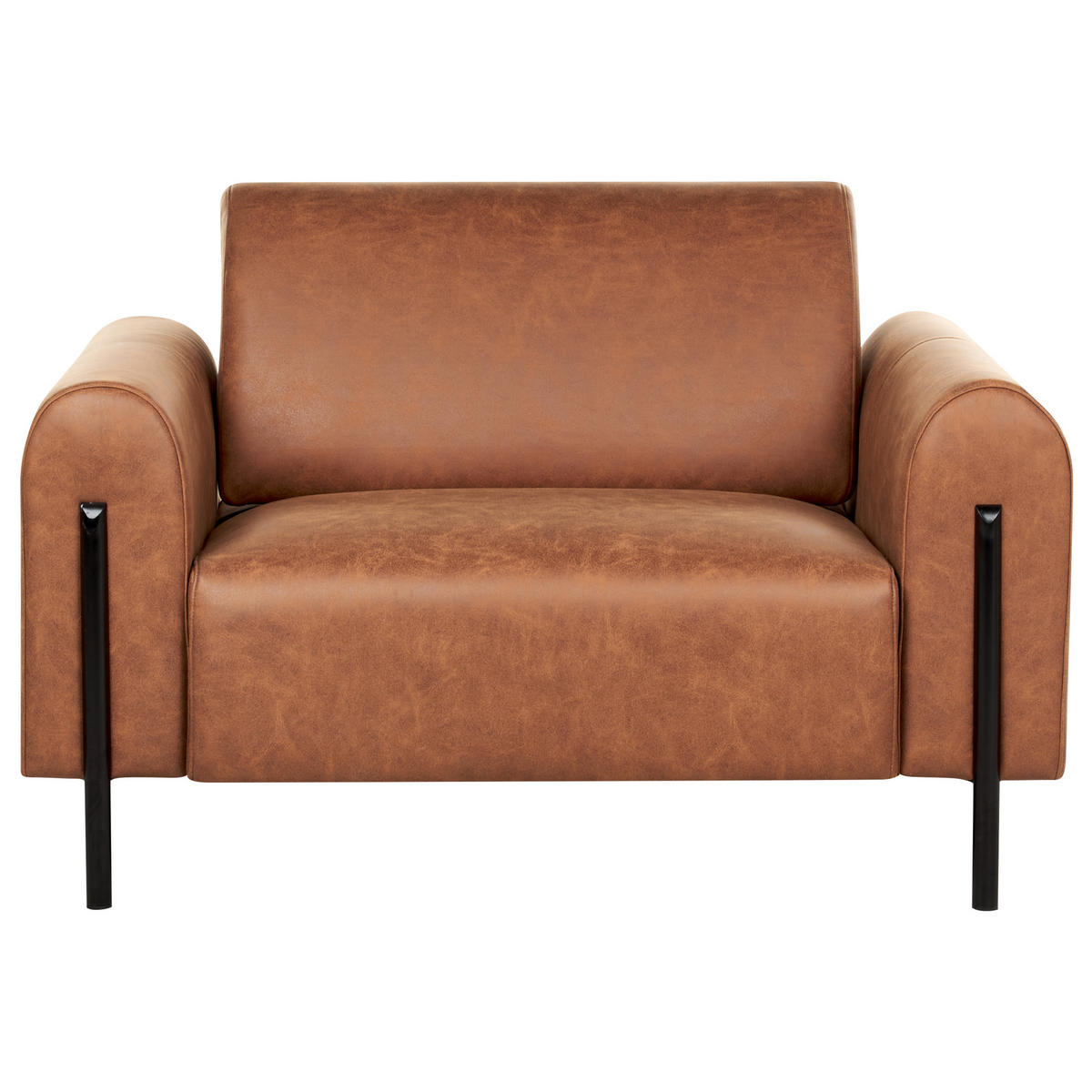 SESSEL Goldbraun Askim - Schwarz/Braun, Textil (123/79/95cm) - Beliani
