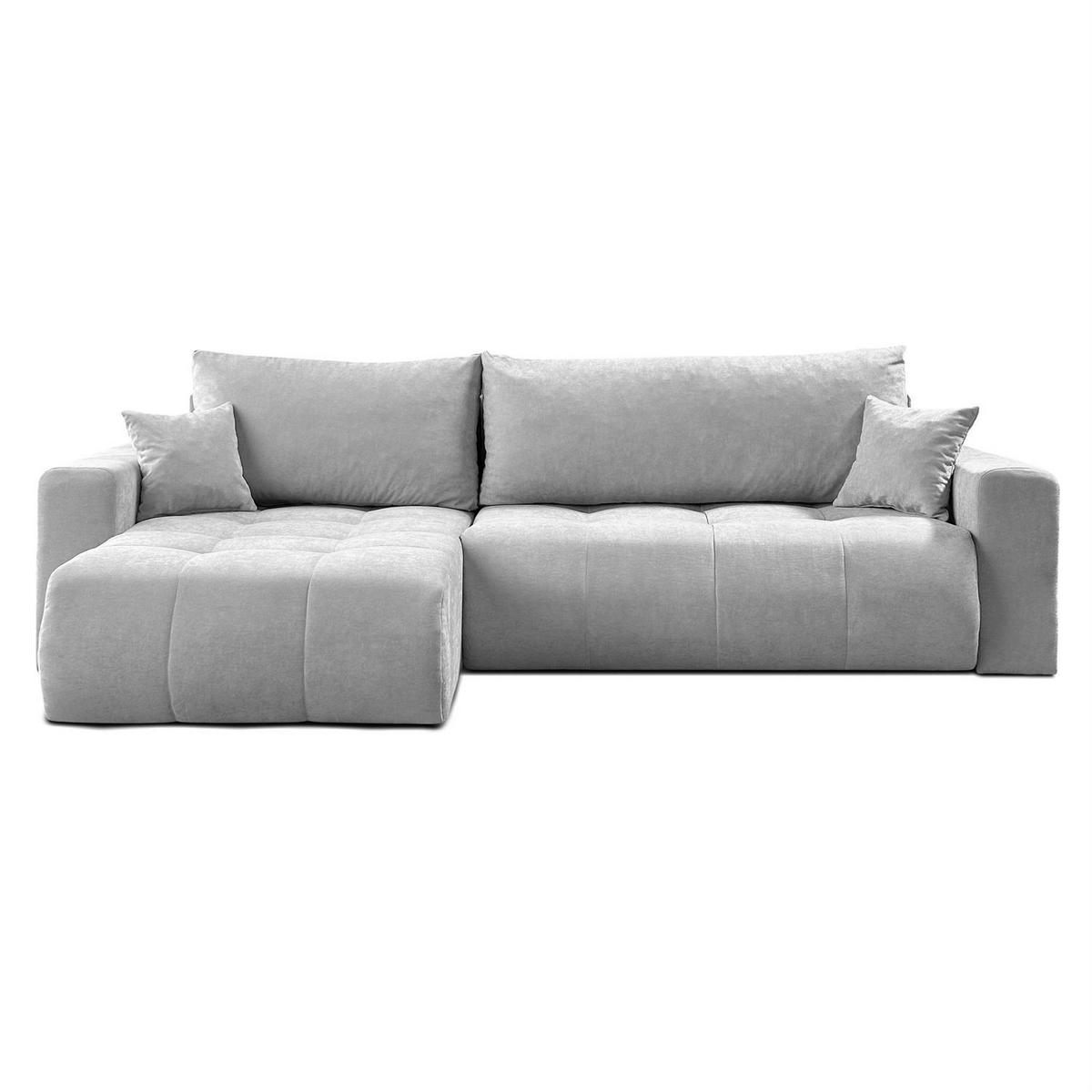 ECKSOFA Gepolstertes CLOUD mit Schlaffunktion und Bettkasten, Wind 84 - Grau, Textil (277/143cm) - Lookway