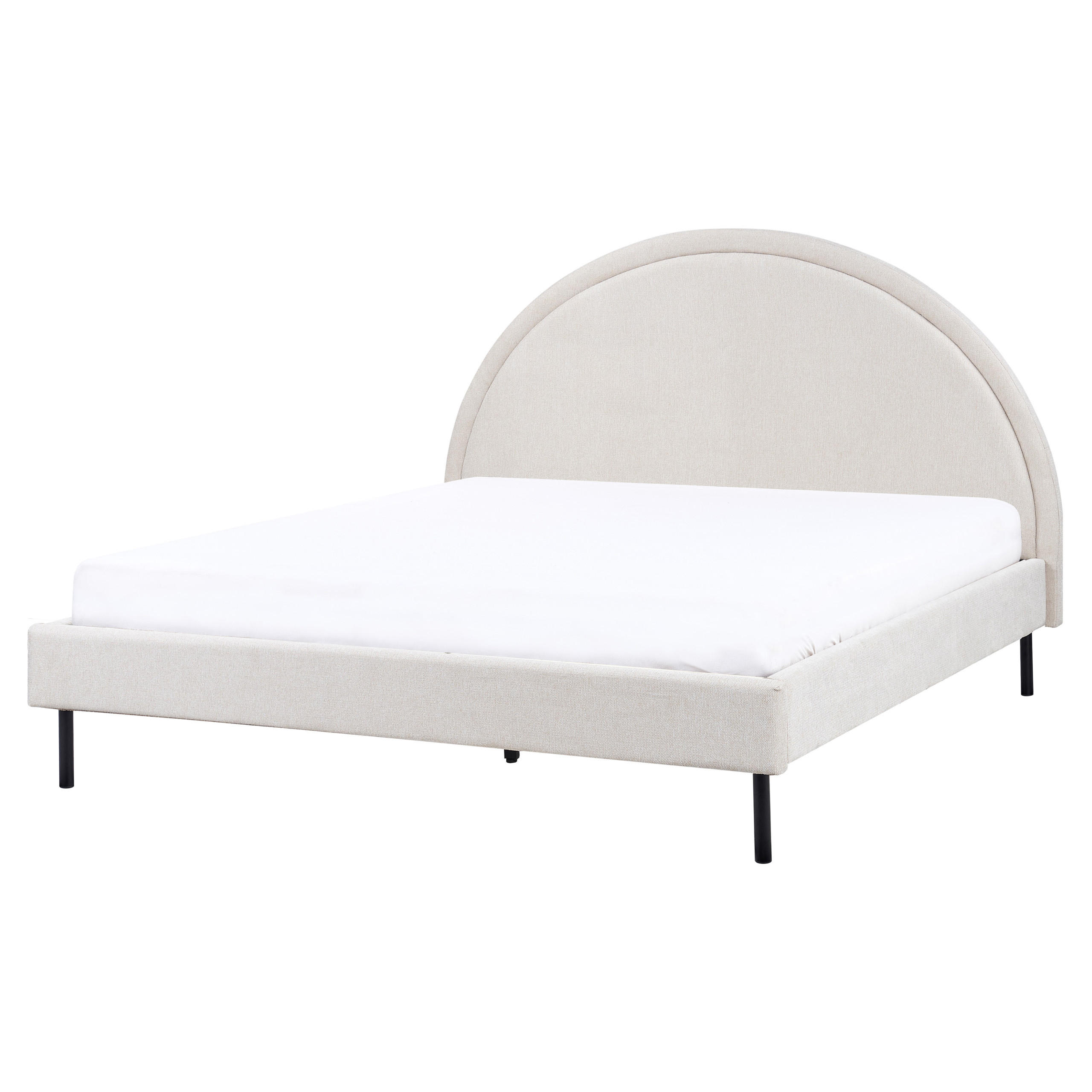 BETT mit Lattenrost 160x200 cm Beige Margut - Beige, Textil (160/200cm) - Beliani