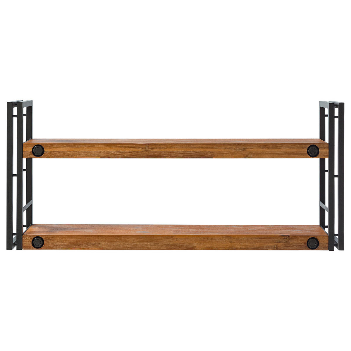 WANDREGAL - Akazie massiv / Metall - Akazie / Anthrazit - 110 cm - Braun, Holz/Metall (110/49/24cm) - home24