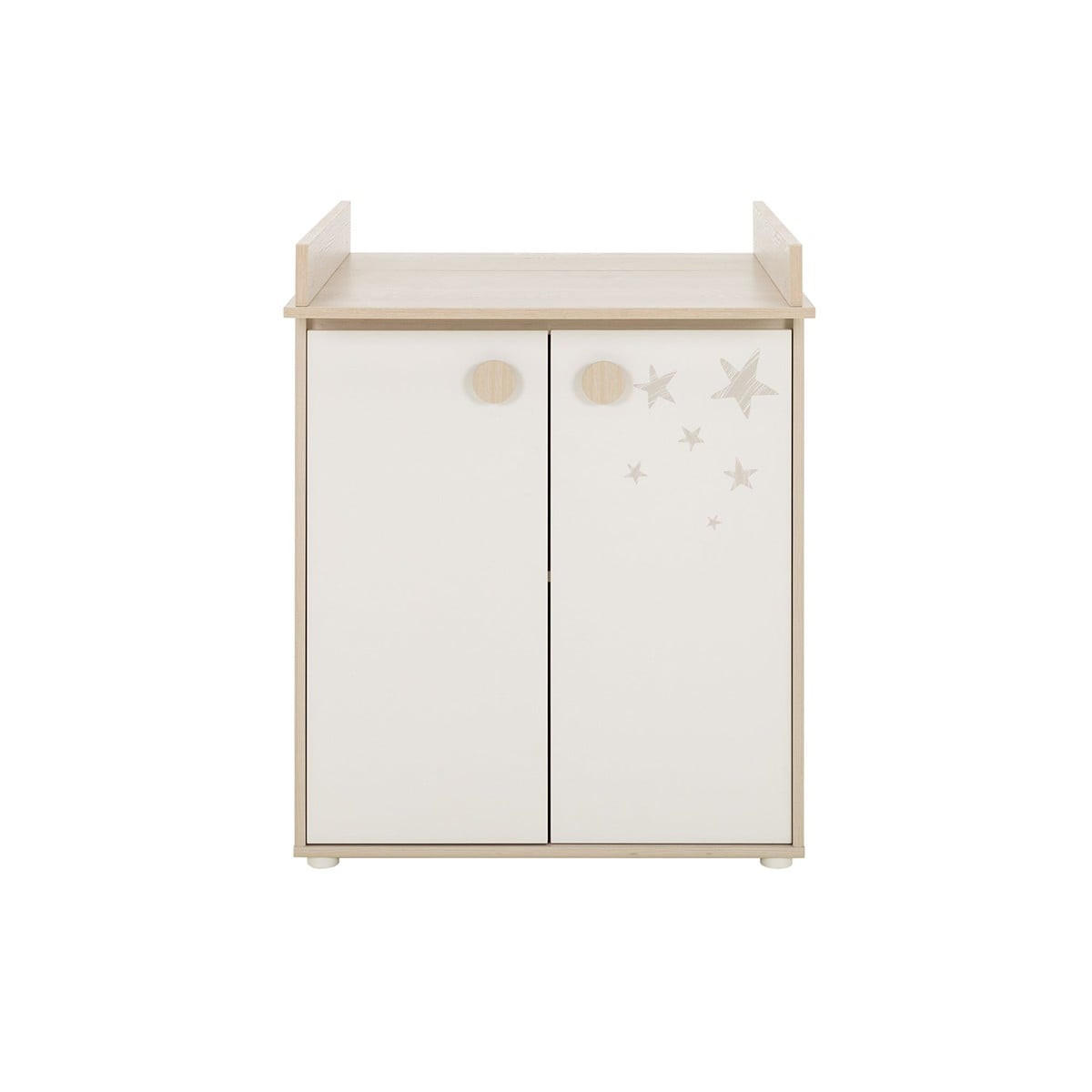 WICKELKOMMODE mit Wickelaufsatz Felix - Französische Herstellung - 77/70/96 cm - Grau, Holzwerkstoff (38/38/76cm) - Calicosy