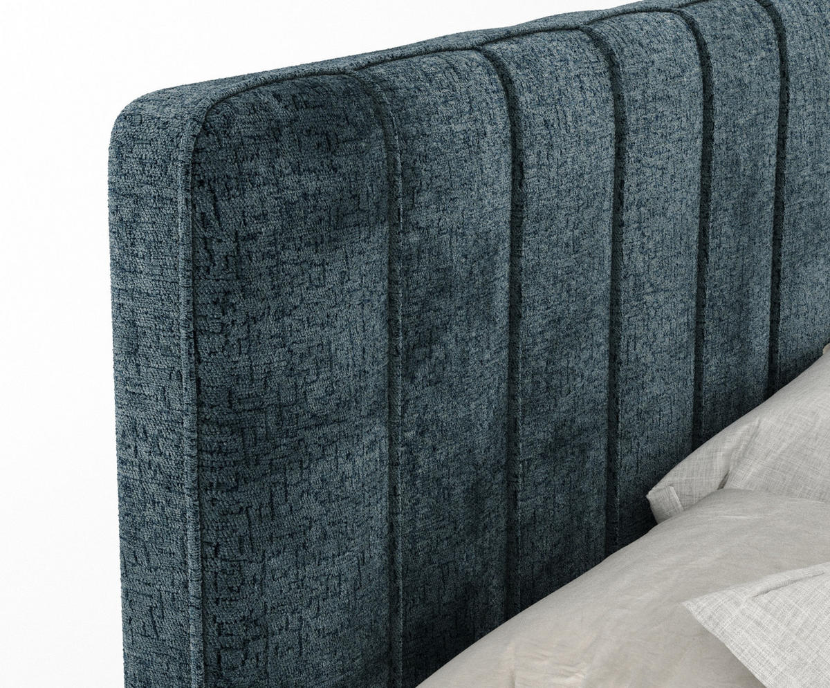 BOXSPRINGBETT Novara Blau 140/200 cm - Blau/Schwarz, Holz/Holzwerkstoff (140/200cm) - Maison de Reve