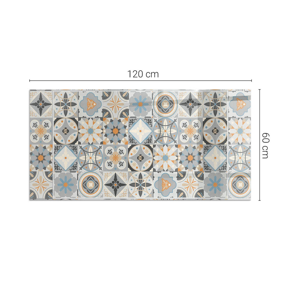 GLASPLATTE für Kamin 120x60 cm Grau - Grau, Glas (120/60/0.4cm) - ArtPrintCave