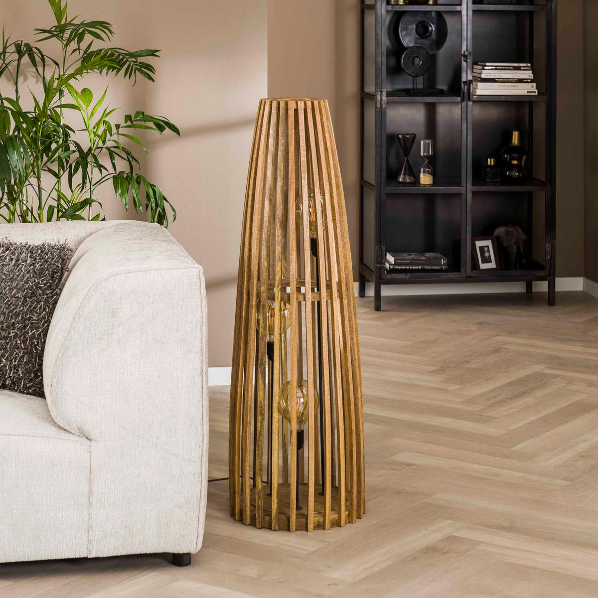 STEHLEUCHTE Launch Braun 40/40/123 cm - Braun, Holz (40/40/123cm) - Hoyz Collection